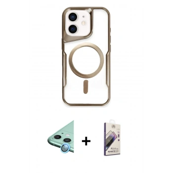 MARSİLYAN™- iPhone 11 Kılıf Yadigar Klasik Özel Seri - Siyah Bilvis 3D Mat Cam Ekran Koruyucu + Raze Metal Kamera Lens - MI