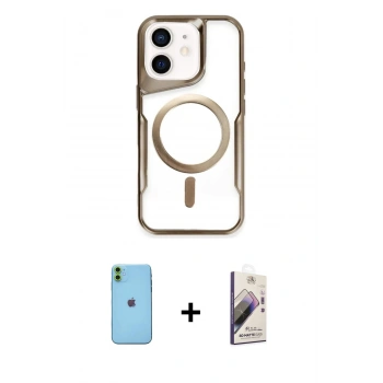 MARSİLYAN™- iPhone 11 Kılıf Yadigar Klasik Özel Seri - Siyah Bilvis 3D Mat Cam Ekran Koruyucu + Neon Fosforlu Kamera Lens - YL