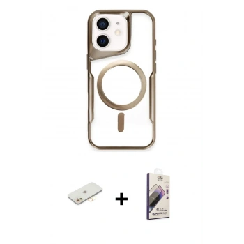 MARSİLYAN™- iPhone 11 Kılıf Yadigar Klasik Özel Seri - Siyah Bilvis 3D Mat Cam Ekran Koruyucu + Renkli Kamera Lens Koruma Cam - SI
