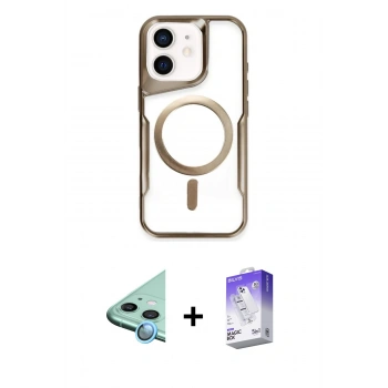 MARSİLYAN™- iPhone 11 Kılıf Yadigar Klasik Özel Seri - Siyah Bilvis 5in1 3D Magic Cam Ekran Koruyucu + Raze Metal Kamera Lens - MI