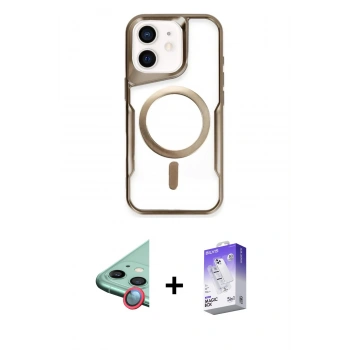 MARSİLYAN™- iPhone 11 Kılıf Yadigar Klasik Özel Seri - Siyah Bilvis 5in1 3D Magic Cam Ekran Koruyucu + Raze Metal Kamera Lens - KI