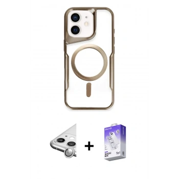 MARSİLYAN™- iPhone 11 Kılıf Yadigar Klasik Özel Seri - Siyah Bilvis 5in1 3D Magic Cam Ekran Koruyucu + Raze Metal Kamera Lens - GS