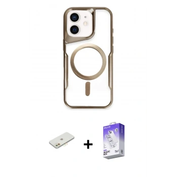 MARSİLYAN™- iPhone 11 Kılıf Yadigar Klasik Özel Seri - Siyah Bilvis 5in1 3D Magic Cam Ekran Koruyucu + Renkli Kamera Lens Koruma Cam - TU