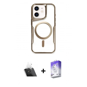 MARSİLYAN™- iPhone 11 Kılıf Yadigar Klasik Özel Seri - Siyah Bilvis 5in1 3D Magic Cam Ekran Koruyucu + Kamera Lens Koruma Cam - SF