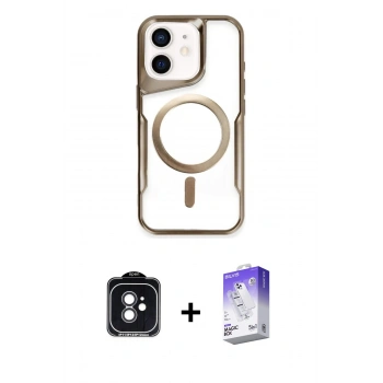 MARSİLYAN™- iPhone 11 Kılıf Yadigar Klasik Özel Seri - Siyah Bilvis 5in1 3D Magic Cam Ekran Koruyucu + PVD Metal Kamera Lens - SH