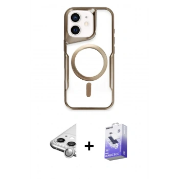 MARSİLYAN™- iPhone 11 Kılıf Yadigar Klasik Özel Seri - Siyah Bilvis 5in1 5D Magic Hayalet Cam Ekran Koruyucu + Raze Metal Kamera Lens - GS