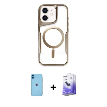 MARSİLYAN™- iPhone 11 Kılıf Yadigar Klasik Özel Seri - Siyah Bilvis 5in1 5D Magic Hayalet Cam Ekran Koruyucu + Neon Fosforlu Kamera Lens - MI