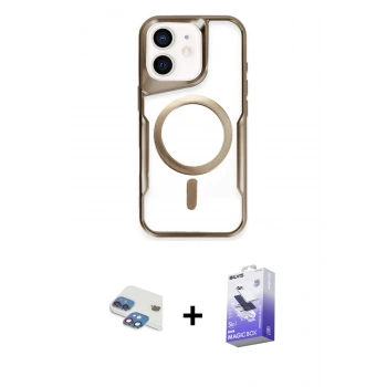 MARSİLYAN™- iPhone 11 Kılıf Yadigar Klasik Özel Seri - Siyah Bilvis 5in1 5D Magic Hayalet Cam Ekran Koruyucu + Pers Alüminyum Kamera Lens - GI