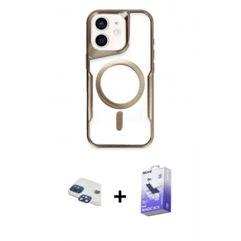 MARSİLYAN™- iPhone 11 Kılıf Yadigar Klasik Özel Seri - Siyah Bilvis 5in1 5D Magic Hayalet Cam Ekran Koruyucu + Pers Alüminyum Kamera Lens - LT