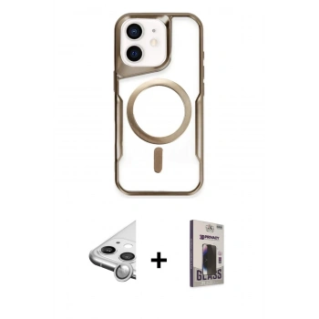 MARSİLYAN™- iPhone 11 Kılıf Yadigar Klasik Özel Seri - Siyah Bilvis Hayalet Cam Ekran Koruyucu + Raze Metal Kamera Lens - GS