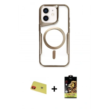 MARSİLYAN™- iPhone 11 Kılıf Yadigar Klasik Özel Seri - Siyah Buffer Cam Ekran Koruyucu + Rainbow Kamera Lens Koruma Cam - KI