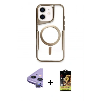 MARSİLYAN™- iPhone 11 Kılıf Yadigar Klasik Özel Seri - Siyah Buffer Cam Ekran Koruyucu + Raze Metal Kamera Lens - MR