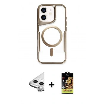 MARSİLYAN™- iPhone 11 Kılıf Yadigar Klasik Özel Seri - Siyah Buffer Cam Ekran Koruyucu + Raze Metal Kamera Lens - GS