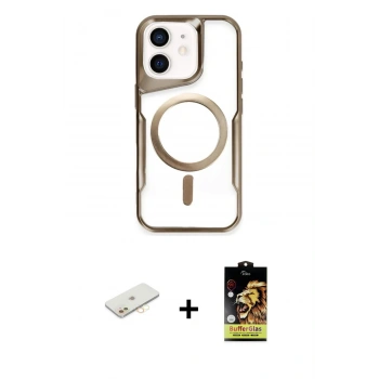 MARSİLYAN™- iPhone 11 Kılıf Yadigar Klasik Özel Seri - Siyah Buffer Cam Ekran Koruyucu + Renkli Kamera Lens Koruma Cam - SI
