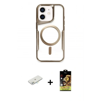 MARSİLYAN™- iPhone 11 Kılıf Yadigar Klasik Özel Seri - Siyah Buffer Cam Ekran Koruyucu + Renkli Kamera Lens Koruma Cam - SI
