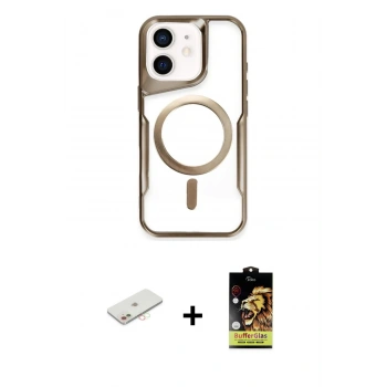 MARSİLYAN™- iPhone 11 Kılıf Yadigar Klasik Özel Seri - Siyah Buffer Cam Ekran Koruyucu + Renkli Kamera Lens Koruma Cam - YL