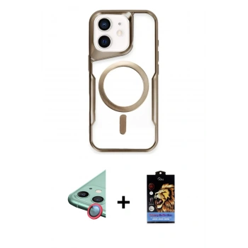 MARSİLYAN™- iPhone 11 Kılıf Yadigar Klasik Özel Seri - Siyah Buffer Hayalet Cam Ekran Koruyucu + Raze Metal Kamera Lens - KI