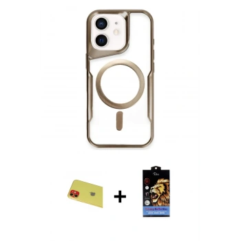 MARSİLYAN™- iPhone 11 Kılıf Yadigar Klasik Özel Seri - Siyah Buffer Hayalet Cam Ekran Koruyucu + Rainbow Kamera Lens Koruma Cam - KI