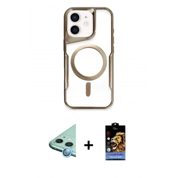 MARSİLYAN™- iPhone 11 Kılıf Yadigar Klasik Özel Seri - Siyah Buffer Hayalet Cam Ekran Koruyucu + Raze Metal Kamera Lens - MI