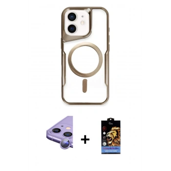 MARSİLYAN™- iPhone 11 Kılıf Yadigar Klasik Özel Seri - Siyah Buffer Hayalet Cam Ekran Koruyucu + Raze Metal Kamera Lens - MR
