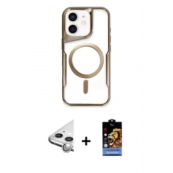MARSİLYAN™- iPhone 11 Kılıf Yadigar Klasik Özel Seri - Siyah Buffer Hayalet Cam Ekran Koruyucu + Raze Metal Kamera Lens - GS