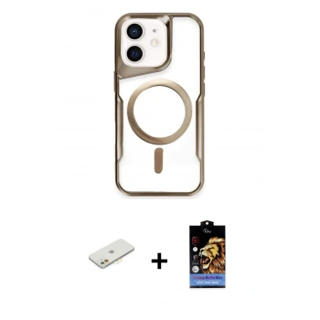 MARSİLYAN™- iPhone 11 Kılıf Yadigar Klasik Özel Seri - Siyah Buffer Hayalet Cam Ekran Koruyucu + Renkli Kamera Lens Koruma Cam - TU