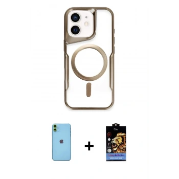 MARSİLYAN™- iPhone 11 Kılıf Yadigar Klasik Özel Seri - Siyah Buffer Hayalet Cam Ekran Koruyucu + Neon Fosforlu Kamera Lens - YL