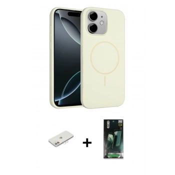 MARSİLYAN™- iPhone 11 Kılıf Yankı Form Serisi - Şeffaf 360 Full Body Arka Koruyucu + Renkli Kamera Lens Koruma Cam - PE