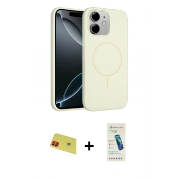 MARSİLYAN™- iPhone 11 Kılıf Yankı Form Serisi - Şeffaf Pasifik Cam Ekran Koruyucu + Rainbow Kamera Lens Koruma Cam - KI