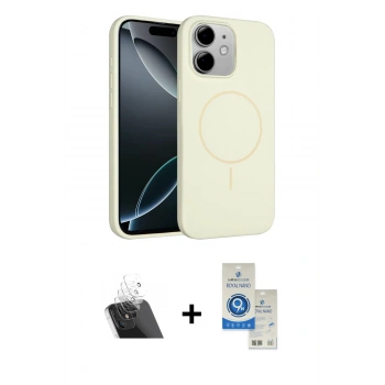 MARSİLYAN™- iPhone 11 Kılıf Yankı Form Serisi - Şeffaf Royal Nano Ekran Koruyucu + Kamera Lens Koruma Cam - SF