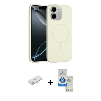 MARSİLYAN™- iPhone 11 Kılıf Yankı Form Serisi - Şeffaf Royal Nano Ekran Koruyucu + Renkli Kamera Lens Koruma Cam - SI