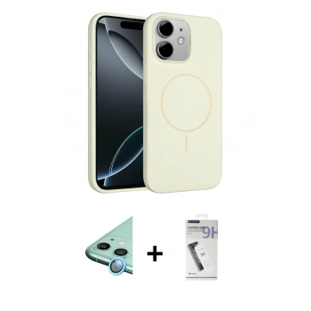 MARSİLYAN™- iPhone 11 Kılıf Yankı Form Serisi - Şeffaf Uv Polymer Nano Ekran Koruyucu + Raze Metal Kamera Lens - MI
