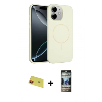 MARSİLYAN™- iPhone 11 Kılıf Yankı Form Serisi - Siyah 34D Hayalet Izgaralı Cam + Rainbow Kamera Lens Koruma Cam - KI