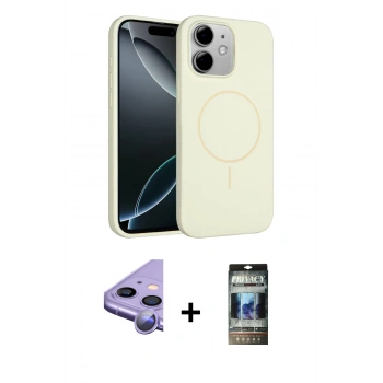 MARSİLYAN™- iPhone 11 Kılıf Yankı Form Serisi - Siyah 34D Hayalet Izgaralı Cam + Raze Metal Kamera Lens - MR