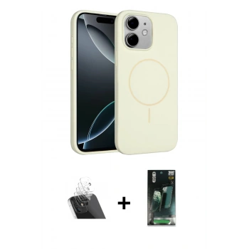 MARSİLYAN™- iPhone 11 Kılıf Yankı Form Serisi - Siyah 360 Mat Full Body Arka Koruyucu + Kamera Lens Koruma Cam - SF