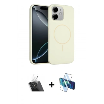MARSİLYAN™- iPhone 11 Kılıf Yankı Form Serisi - Siyah 3D Antistatik Cam Ekran Koruyucu + Kamera Lens Koruma Cam - SF