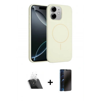 MARSİLYAN™- iPhone 11 Kılıf Yankı Form Serisi - Siyah 3D Antistatik Hayalet Cam Ekran Koruyucu + Kamera Lens Koruma Cam - SF