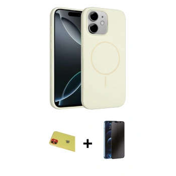 MARSİLYAN™- iPhone 11 Kılıf Yankı Form Serisi - Siyah 3D Antistatik Hayalet Cam Ekran Koruyucu + Rainbow Kamera Lens Koruma Cam - KI