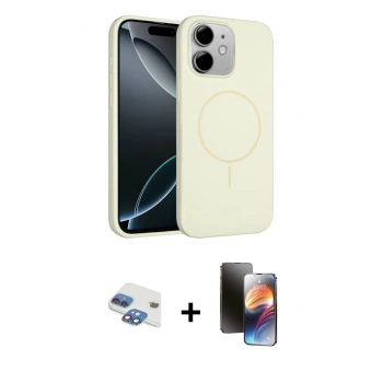 MARSİLYAN™- iPhone 11 Kılıf Yankı Form Serisi - Siyah 3D Antistatik Mat Seramik Nano Ekran Koruyucu + Pers Alüminyum Kamera Lens - GI