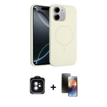 MARSİLYAN™- iPhone 11 Kılıf Yankı Form Serisi - Siyah 3D Antistatik Mat Seramik Nano Ekran Koruyucu + PVD Metal Kamera Lens - YL