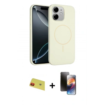 MARSİLYAN™- iPhone 11 Kılıf Yankı Form Serisi - Siyah 3D Antistatik Mat Seramik Nano Ekran Koruyucu + Rainbow Kamera Lens Koruma Cam - KI