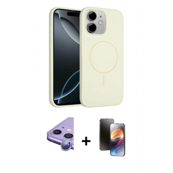 MARSİLYAN™- iPhone 11 Kılıf Yankı Form Serisi - Siyah 3D Antistatik Mat Seramik Nano Ekran Koruyucu + Raze Metal Kamera Lens - MR