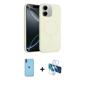 MARSİLYAN™- iPhone 11 Kılıf Yankı Form Serisi - Siyah 3D Antistatik Seramik Nano Ekran Koruyucu + Neon Fosforlu Kamera Lens - TU