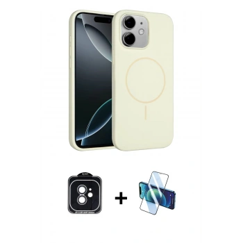 MARSİLYAN™- iPhone 11 Kılıf Yankı Form Serisi - Siyah 3D Antistatik Seramik Nano Ekran Koruyucu + PVD Metal Kamera Lens - SH
