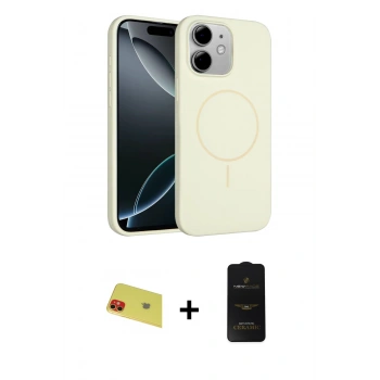 MARSİLYAN™- iPhone 11 Kılıf Yankı Form Serisi - Siyah 6D Antistatik Mat Seramik Hayalet Nano Ekran Koruyucu + Rainbow Kamera Lens Koruma Cam - KI