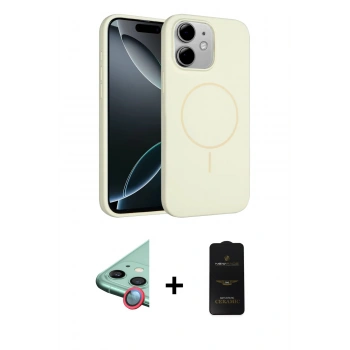 MARSİLYAN™- iPhone 11 Kılıf Yankı Form Serisi - Siyah 6D Antistatik Mat Seramik Hayalet Nano Ekran Koruyucu + Raze Metal Kamera Lens - KI
