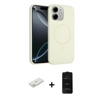 MARSİLYAN™- iPhone 11 Kılıf Yankı Form Serisi - Siyah 6D Antistatik Mat Seramik Hayalet Nano Ekran Koruyucu + Renkli Kamera Lens Koruma Cam - TU