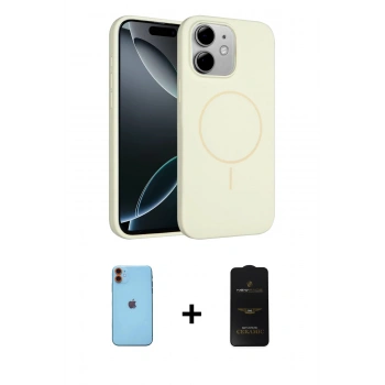 MARSİLYAN™- iPhone 11 Kılıf Yankı Form Serisi - Siyah 6D Antistatik Mat Seramik Hayalet Nano Ekran Koruyucu + Neon Fosforlu Kamera Lens - TU