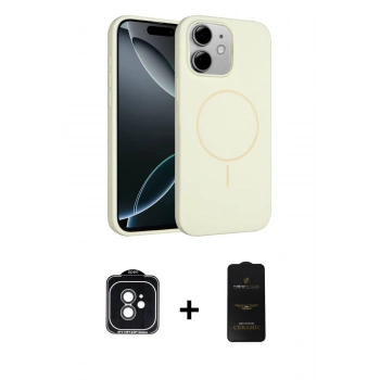 MARSİLYAN™- iPhone 11 Kılıf Yankı Form Serisi - Siyah 6D Antistatik Mat Seramik Hayalet Nano Ekran Koruyucu + PVD Metal Kamera Lens - SH