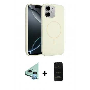 MARSİLYAN™- iPhone 11 Kılıf Yankı Form Serisi - Siyah 6D Antistatik Mat Seramik Hayalet Nano Ekran Koruyucu + Raze Metal Kamera Lens - MI